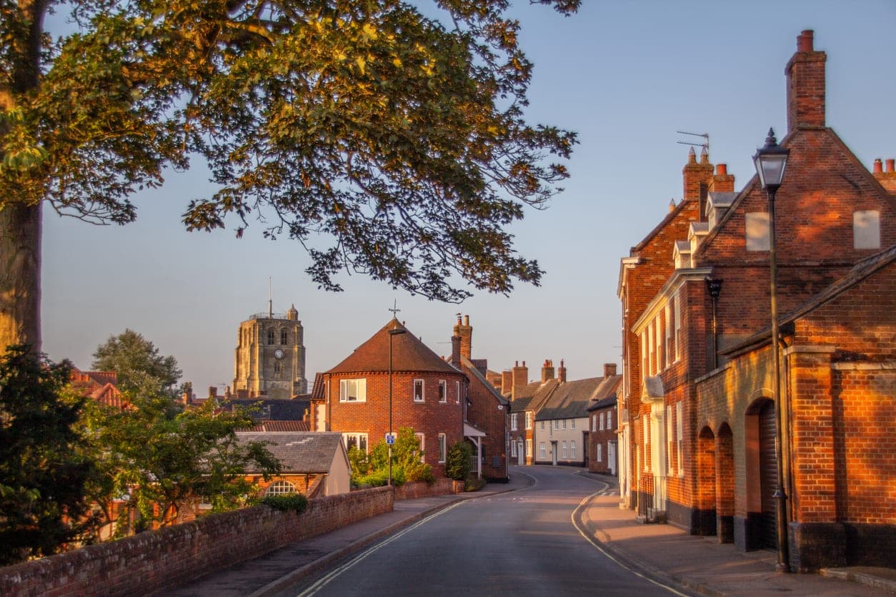 A street view of Beccles showing the location which 1st Response Drainage provides drainage services